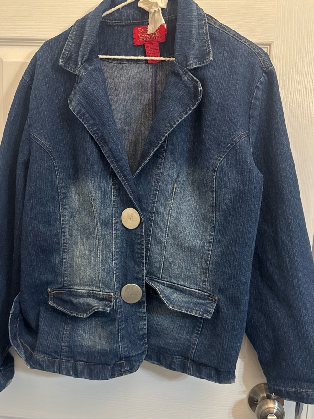 Paris Blues Dark Blue Denim Jean Jacket with Silver Buttons